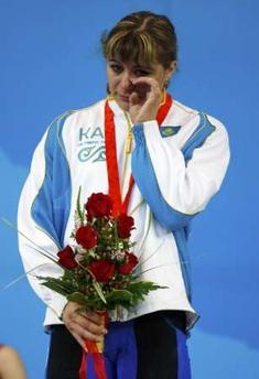 Nekrassova crying during the medal ceremony