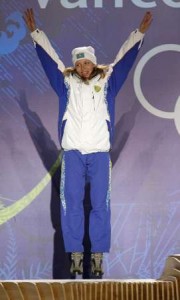 Elena Khrustaleva on the Podium