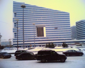 View From Outside A Shopping Centre In Astana That Has A Branch Of Mothercare In It