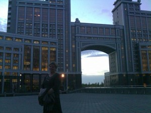 Mum In Front Of The KMG Building, Astana Again