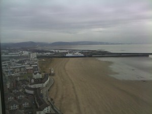 Swansea Beach On A Winter's Day Through Tinted Glass On The 28th Floor