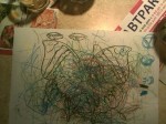 Daddy drew little doodles, Anna filled the rest of the canvas in. TGIF is obviously still little pricey, but nice treat