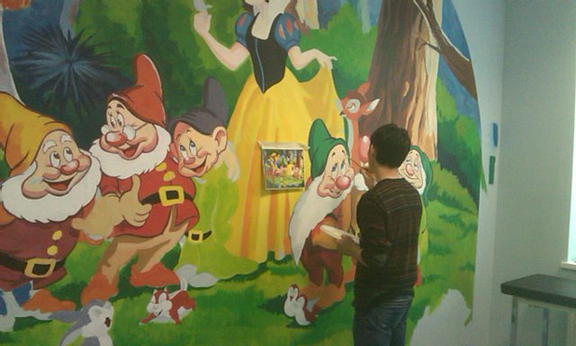 Snow White And The Seven Dwarfs Being Painted At The Doctors
