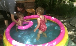Tim And Anna In Their Paddling Pool